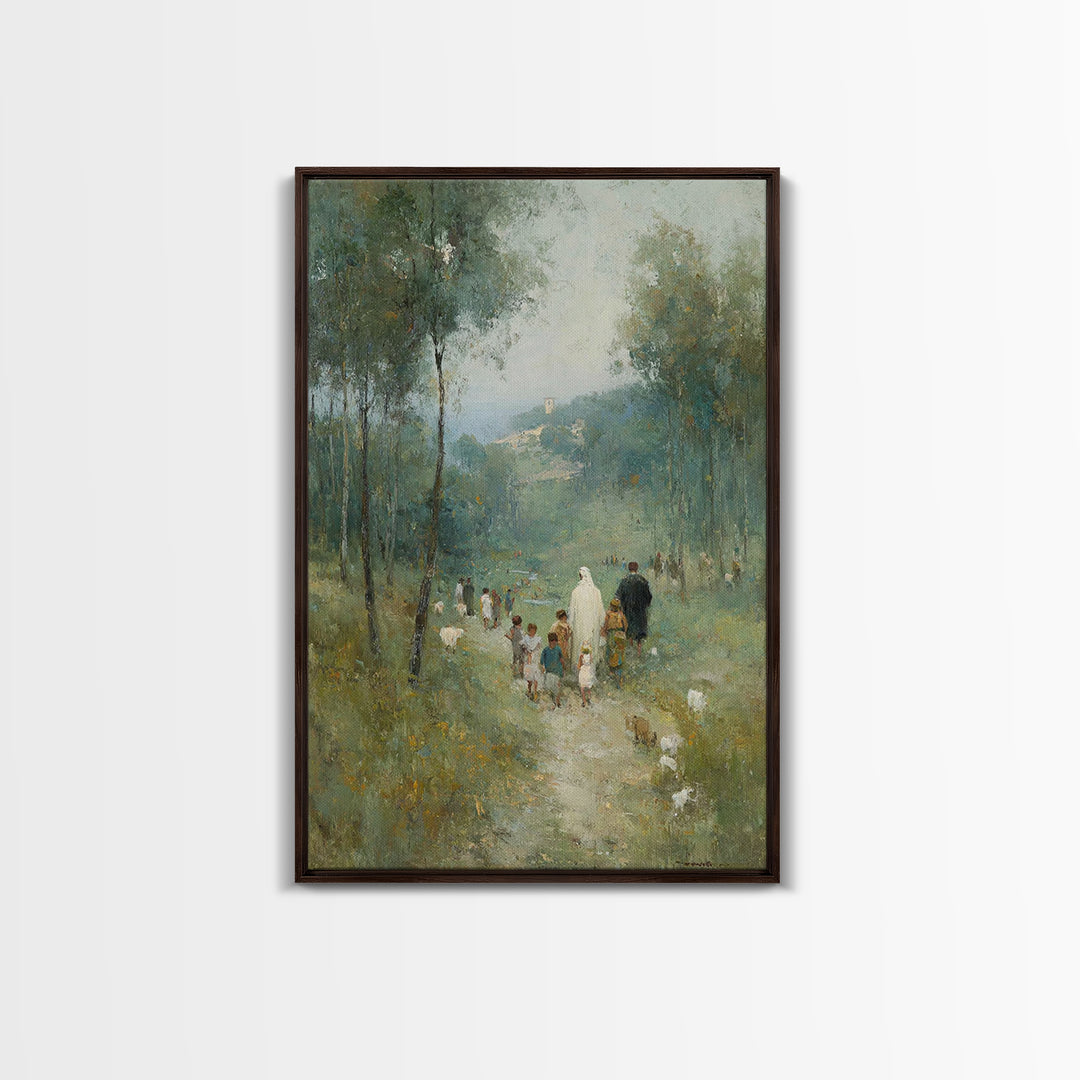 Gathering Of Grace | Framed Canvas Print | Christian Wall Art | Christian Art Canvas | Jesus Painting | Christian Decor | Christmas Art