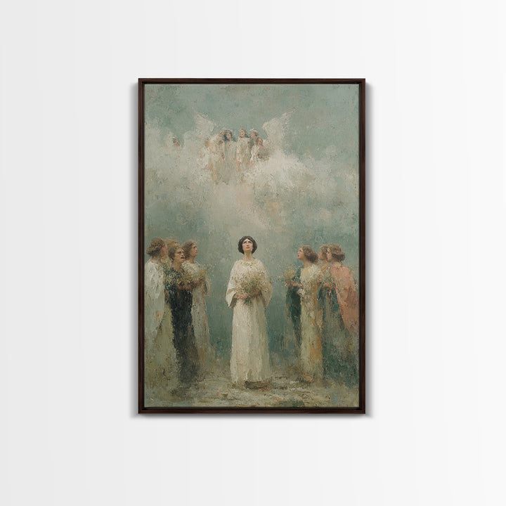 Angelic Chorus – Framed Canvas Print – Christian Art Canvas – Christian Paintings – Christian Wall Art – Christian Christmas Art – Framed C