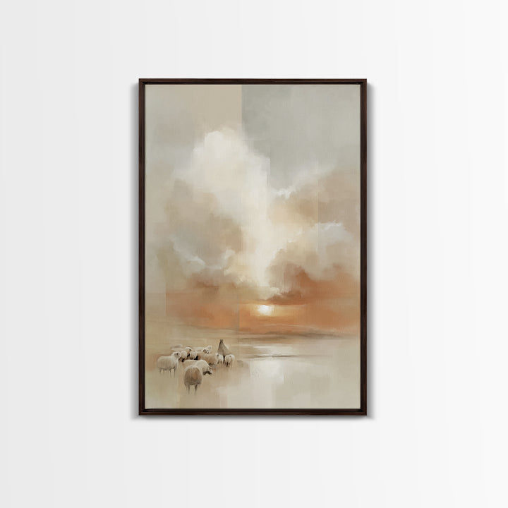 Heavenly Dawn – Framed Canvas Print – Christian Art Canvas – Christmas Wall Art – Christian Painting – Christian Decor – Subtle Christian A