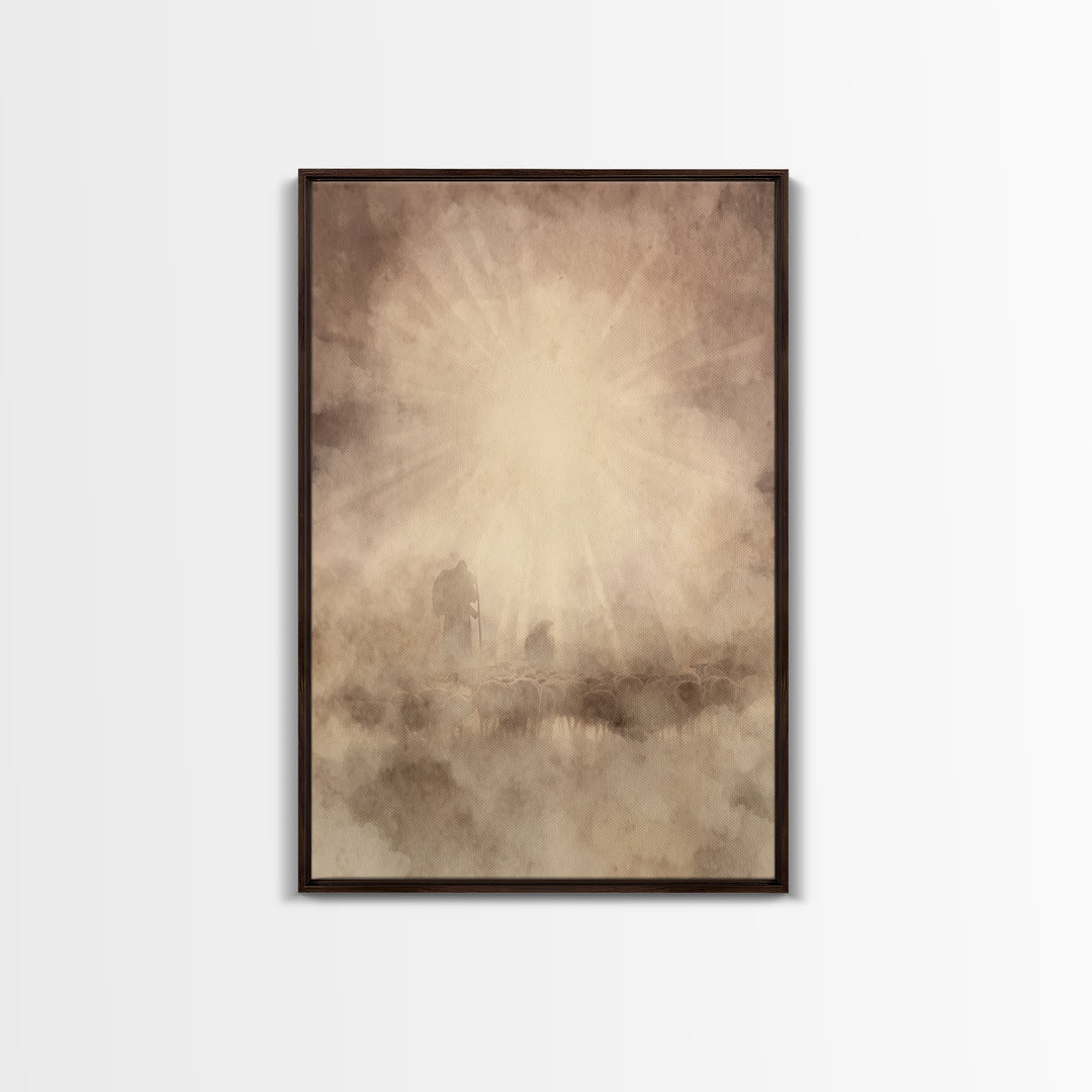 Divine Light – Framed Canvas Print – Christian Art – Christian Wall Art – Christian Art Canvas – Moody Christian Art – Christmas Wall Art –