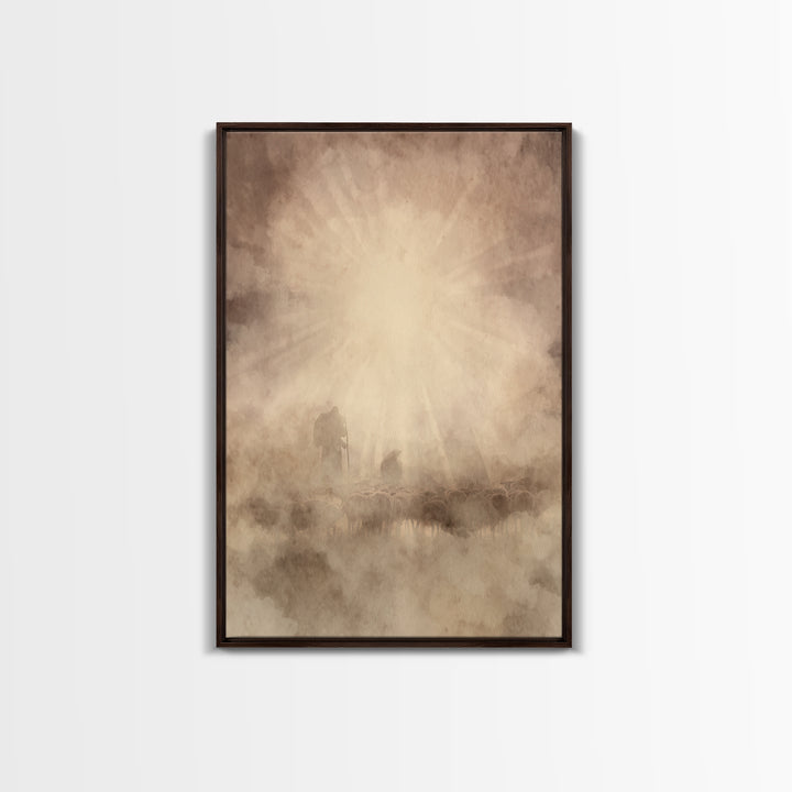 Divine Light – Framed Canvas Print – Christian Art – Christian Wall Art – Christian Art Canvas – Moody Christian Art – Christmas Wall Art –