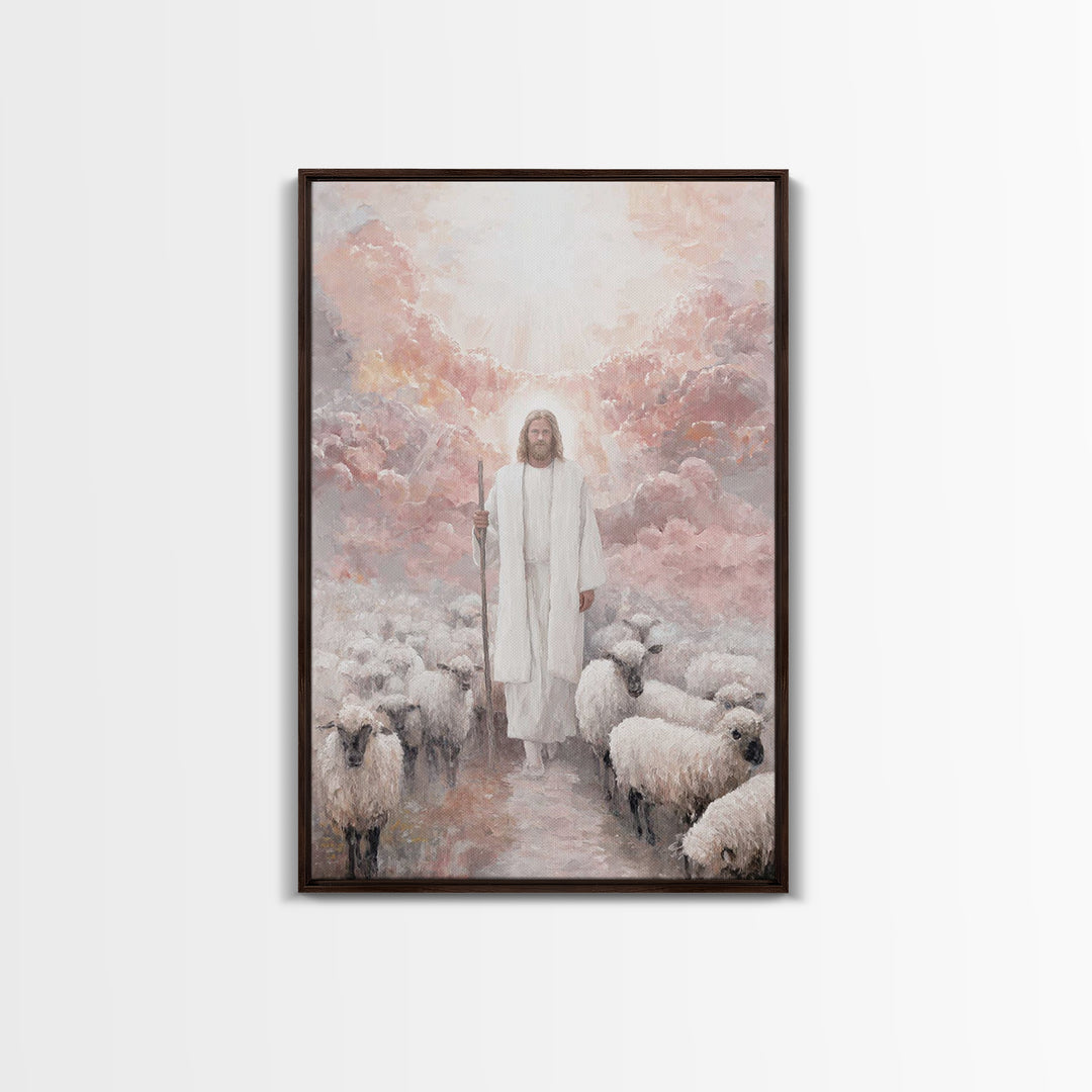 Guiding Heaven – Framed Canvas Print – Christian Christmas Art – Christian Art – Jesus Painting – Christian Art Canvas – Christmas Wall Art
