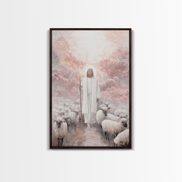 Guiding Heaven – Framed Canvas Print – Christian Christmas Art – Christian Art – Jesus Painting – Christian Art Canvas – Christmas Wall Art