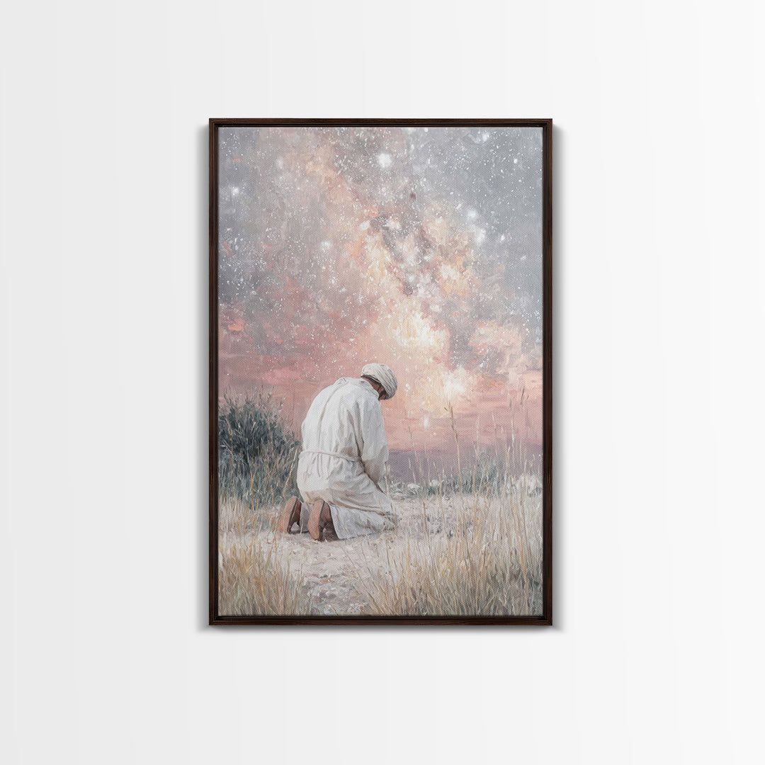 Pastures Of Grace – Framed Canvas Print – Christian Art Canvas – Vintage Christian Art – Christian Wall Art – Moody Christian Art – Christi