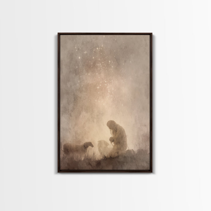 Night Of Prayer – Framed Canvas Print – Christian Wall Art – Christian Painting – Christian Art Canvas – Subtle Christian Art – Christian D