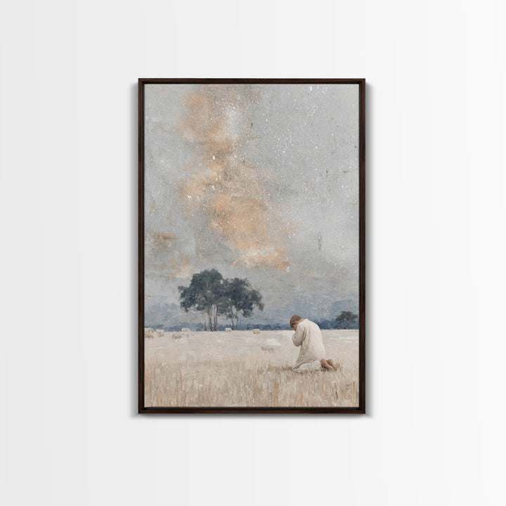 Fields Of Devotion – Framed Canvas Print – Christian Art Canvas – Christian Wall Art – Modern Christian Painting – Christmas Wall Art – Sub