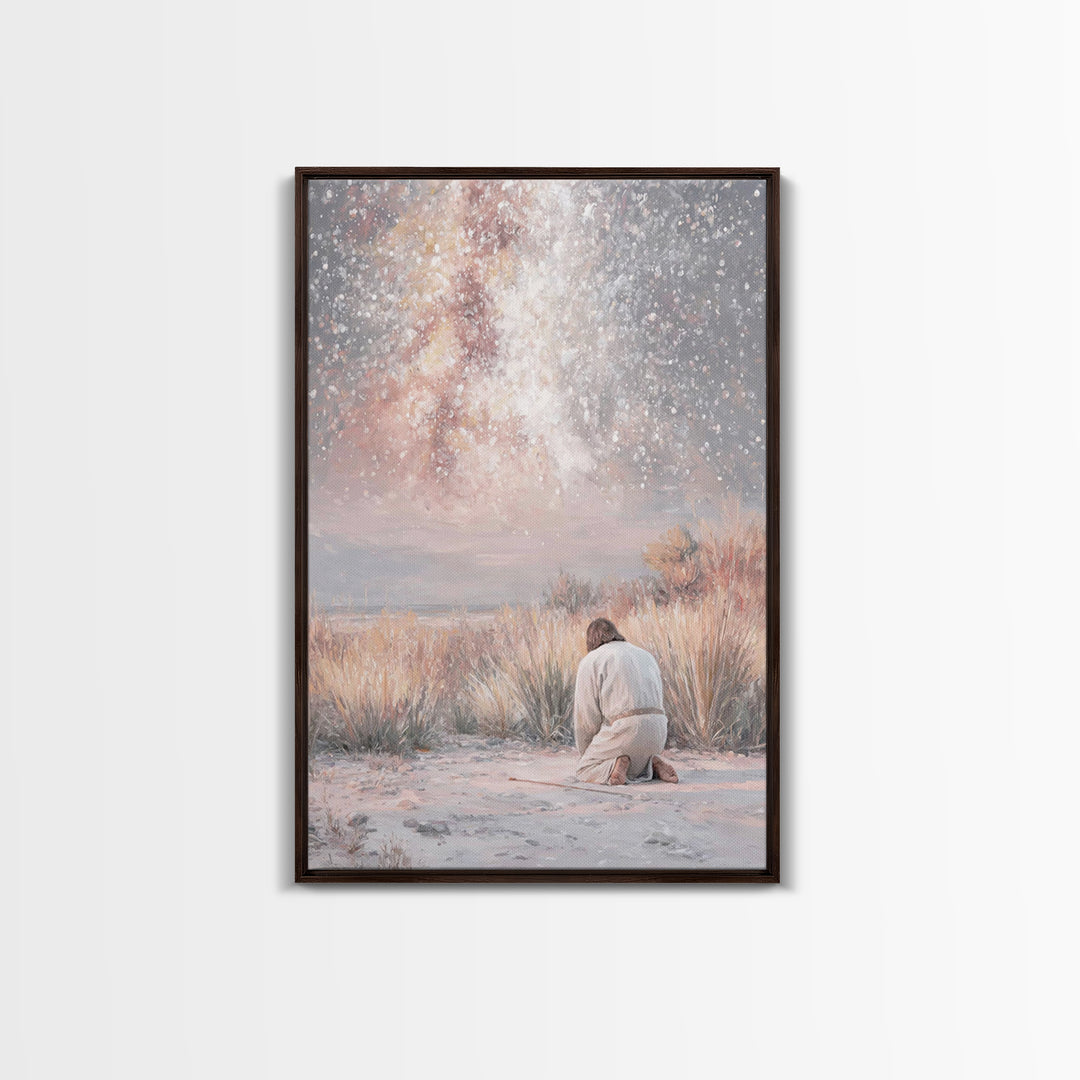 Grace In Stillness – Framed Canvas Print – Christian Christmas Art – Christian Wall Art – Christian Art Canvas – Minimalist Christian Art –