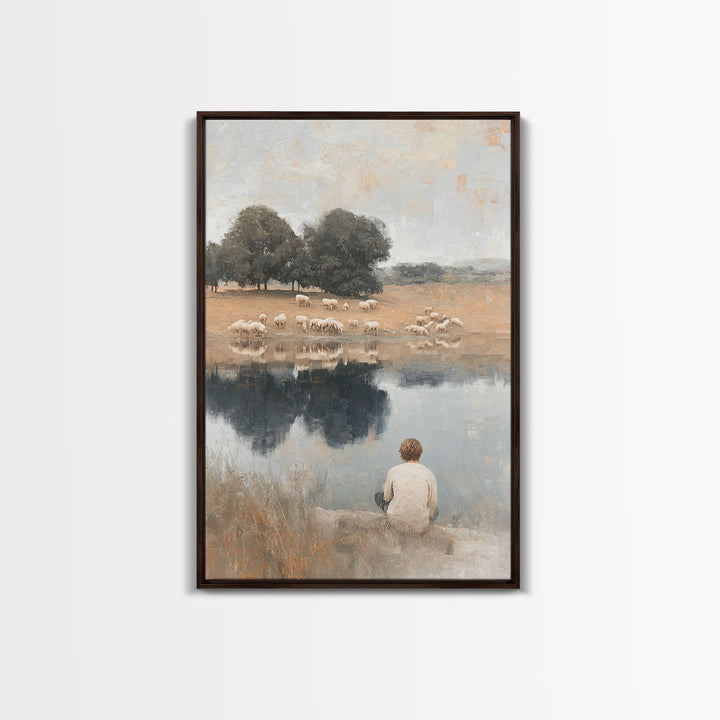 River Of Peace – Framed Canvas Print – Christian Art Canvas – Christian Wall Art – Subtle Christian Art – Christian Painting – Christian De