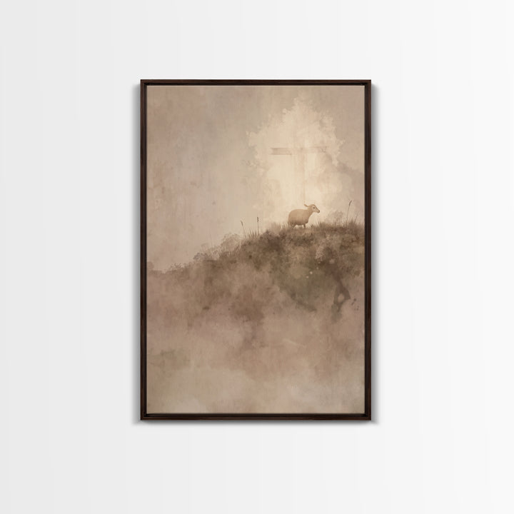 Silent Redeemer – Framed Canvas Print – Christian Wall Art – Christian Painting – Christmas Art Prints – Unique Christian Art – Christian A