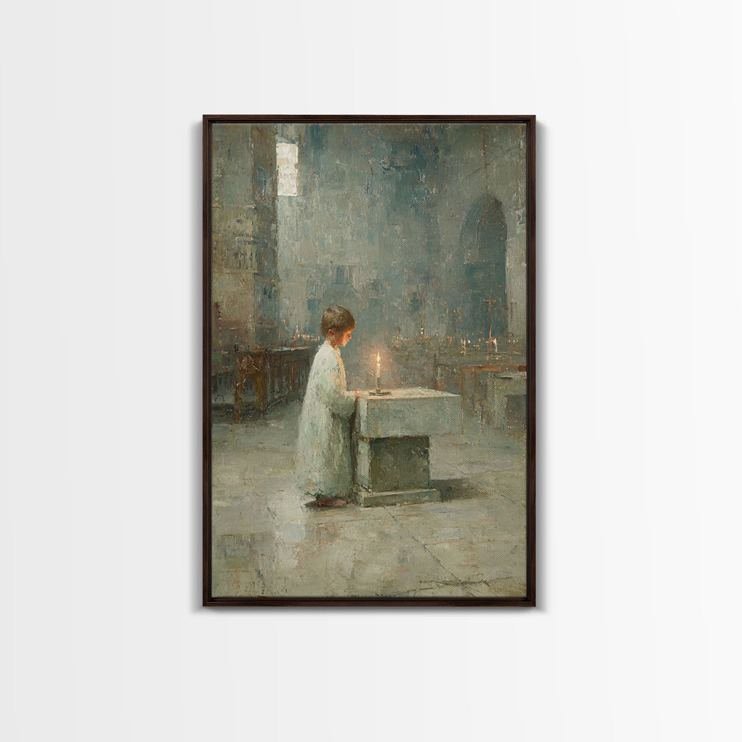 Sanctuary Light – Framed Canvas Print – Christian Art Canvas – Christian Wall Art – Moody Christian Art – Christian Paintings – Vintage Chr