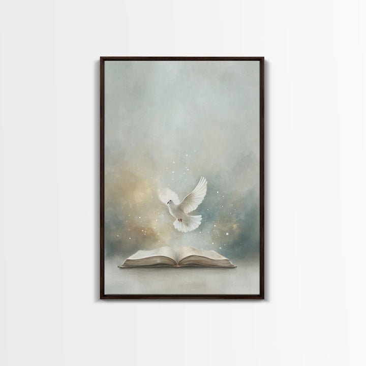 Heavenly Illumination – Framed Canvas Print – Christian Art – Christian Wall Art – Vintage Christian Art – Christian Art Canvas – Christian