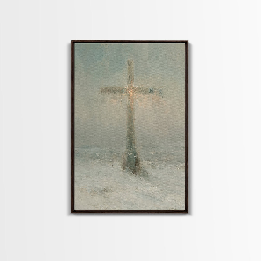 Snowfall Grace – Framed Canvas Print – Christian Christmas Art – Christian Wall Art – Christmas Art Prints – Christian Decor – Winter Chris