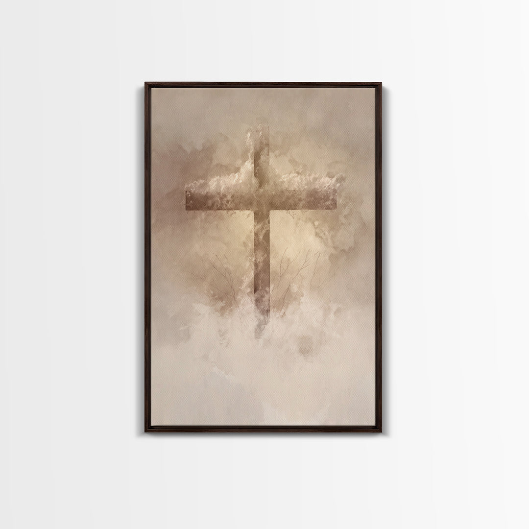 Sacred Stillness – Framed Canvas Print – Minimalist Christian Art – Christian Wall Art – Christian Art Canvas – Christian Gift Ideas – Chri