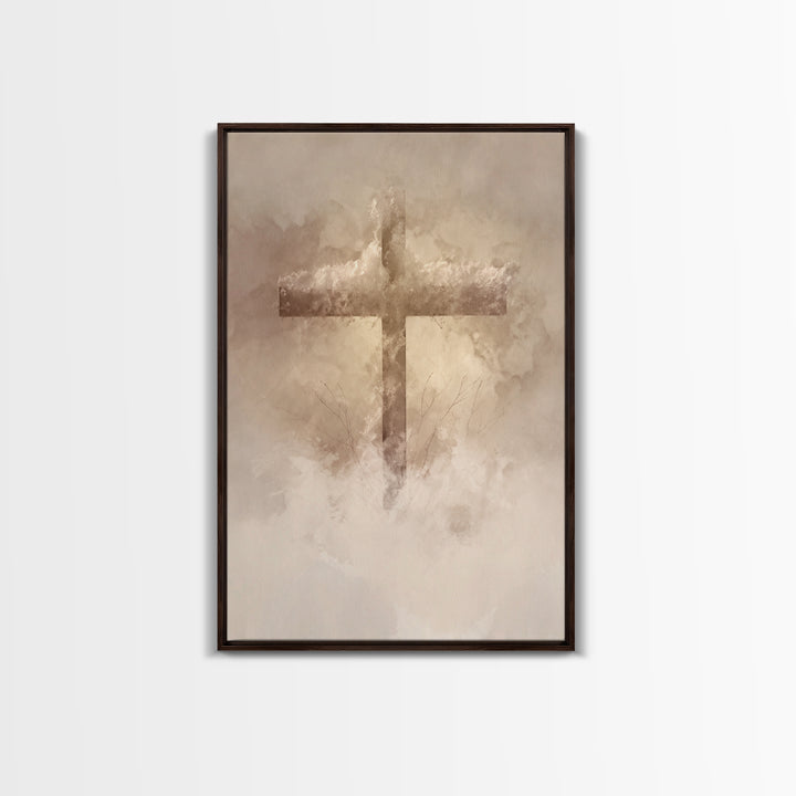 Sacred Stillness – Framed Canvas Print – Minimalist Christian Art – Christian Wall Art – Christian Art Canvas – Christian Gift Ideas – Chri