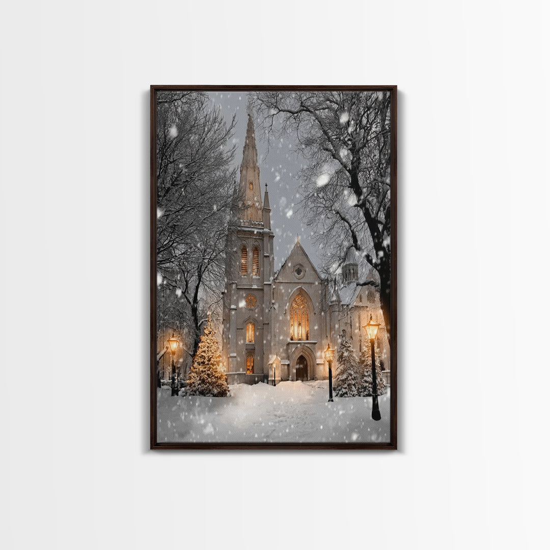 Cathedral Of Light – Framed Canvas Print – Christmas Wall Art – Christian Art Canvas – Christian Christmas Art – Christian Decor – Christma