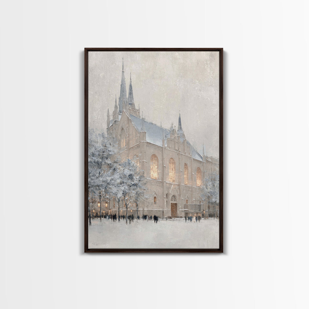 Frosted Spires – Framed Canvas Print – Christian Art Canvas – Christian Wall Art – Subtle Christian Art – Christian Decorations – Christmas