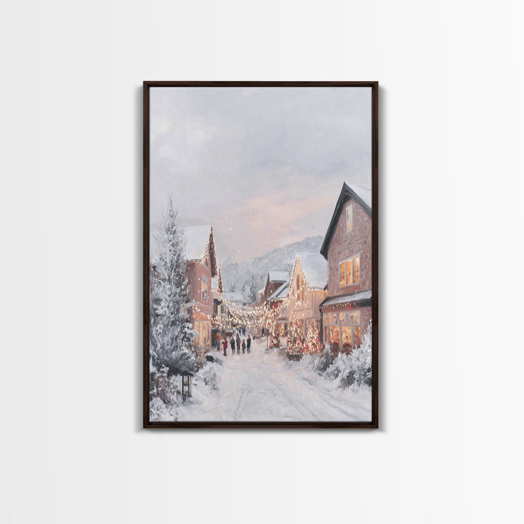 Peaceful Noel – Framed Canvas Print – Framed Christmas Art – Christian Christmas Art – Christmas Art Work – Christian Art Canvas – Christia