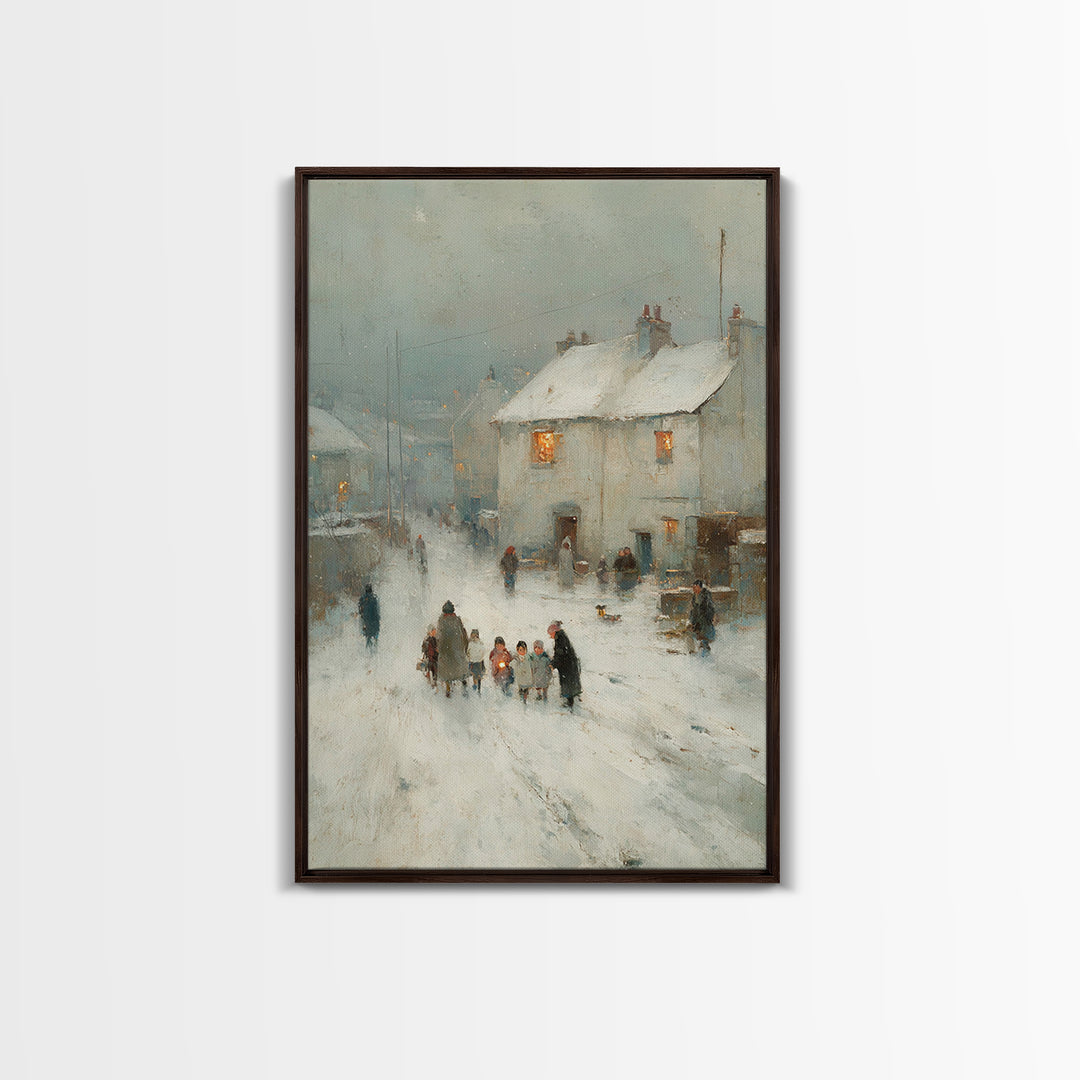 Gentle Gathering – Framed Canvas Print – Christian Art Painting – Vintage Christian Art – Christian Wall Art – Subtle Christian Art – Chris