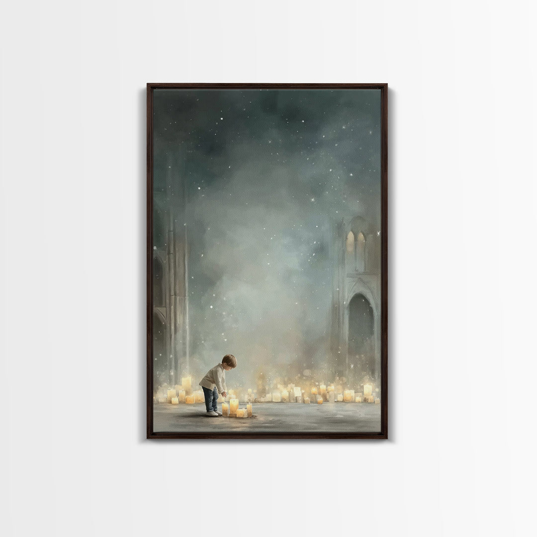 Heavenly Dawn – Framed Canvas Print – Christian Wall Art – Christian Christmas Art – Christian Art Canvas – Modern Christian Art – Christia