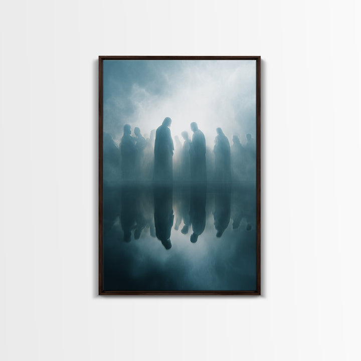 Clouds Of Communion, Framed Canvas Print, Christian Wall Art, Christian Art Canvas, Jesus Painting, Moody Christian Art, Abstract Christian