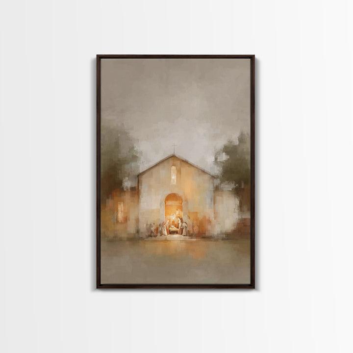Holy Night Shine – Framed Canvas Print – Christian Christmas Art – Christian Art Canvas – Christmas Wall Art – Modern Christian Art – Chris