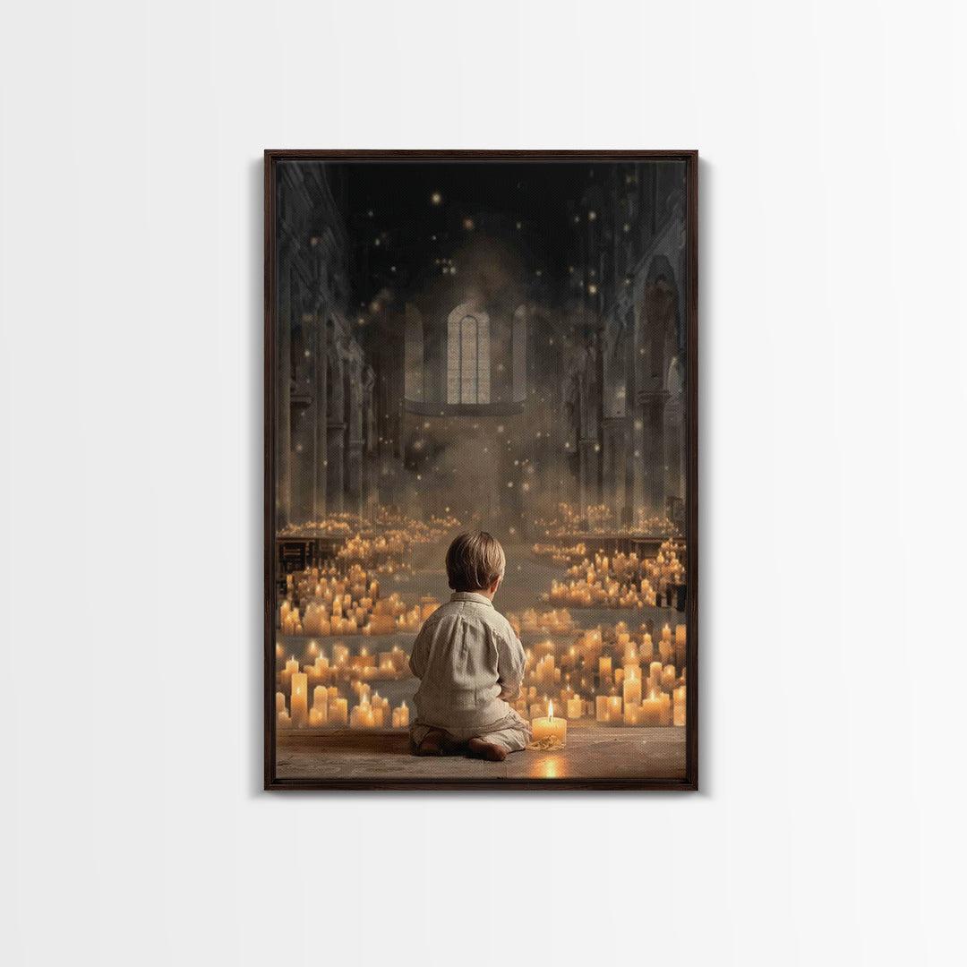 Sanctuary Glow – Framed Canvas Print – Christian Art Canvas – Christian Wall Art – Christmas Art – Christian Christmas Art – Vintage Christ