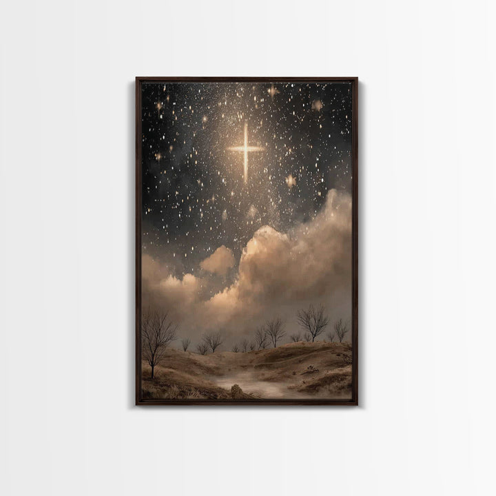 Star of Peace - Framed Canvas Print - Christian Art Canvas - Christian Wall Art - Christian Christmas Art - Christian Gift Ideas - Jesus Pa