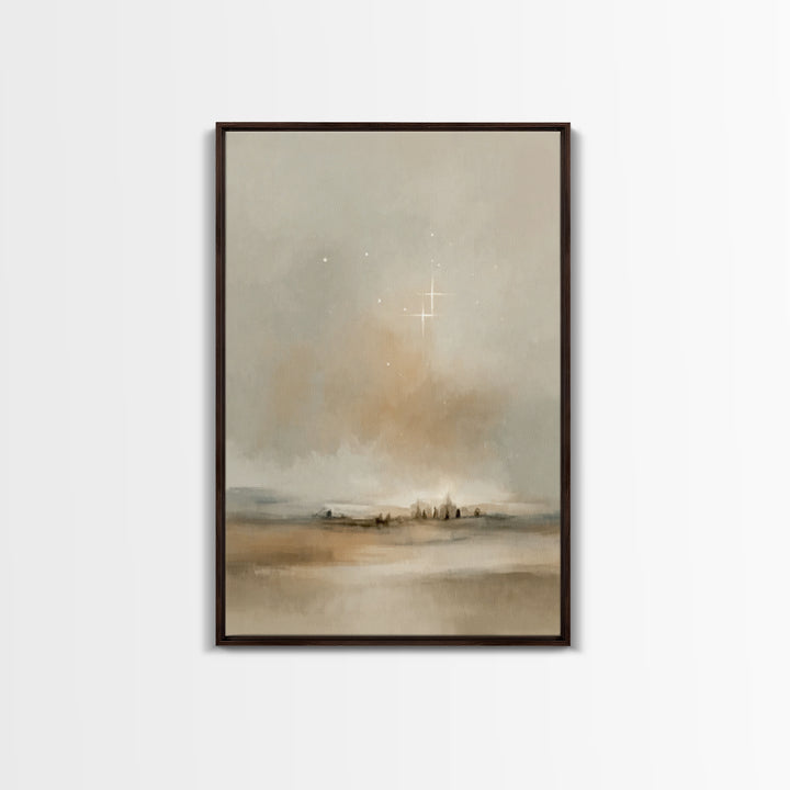 Holy Night Stillness - Framed Canvas Print - Christian Wall Art - Christian Art Print - Christmas Art - Christian Christmas Decor - Jesus A