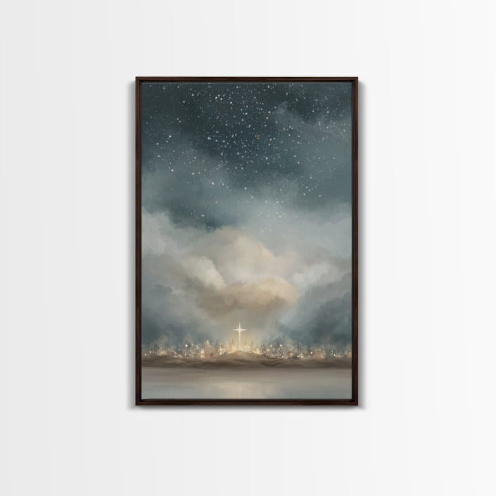 Guiding Star Above - Framed Canvas Print - Christian Wall Art - Christian Art Canvas - Christian Christmas Decor - Jesus Painting - Christm