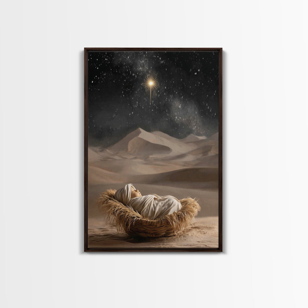 Infant of Light – Framed Canvas Print – Jesus Painting – Christian Art Canvas – Christian Wall Art – Christian Christmas Art – Christian Gi
