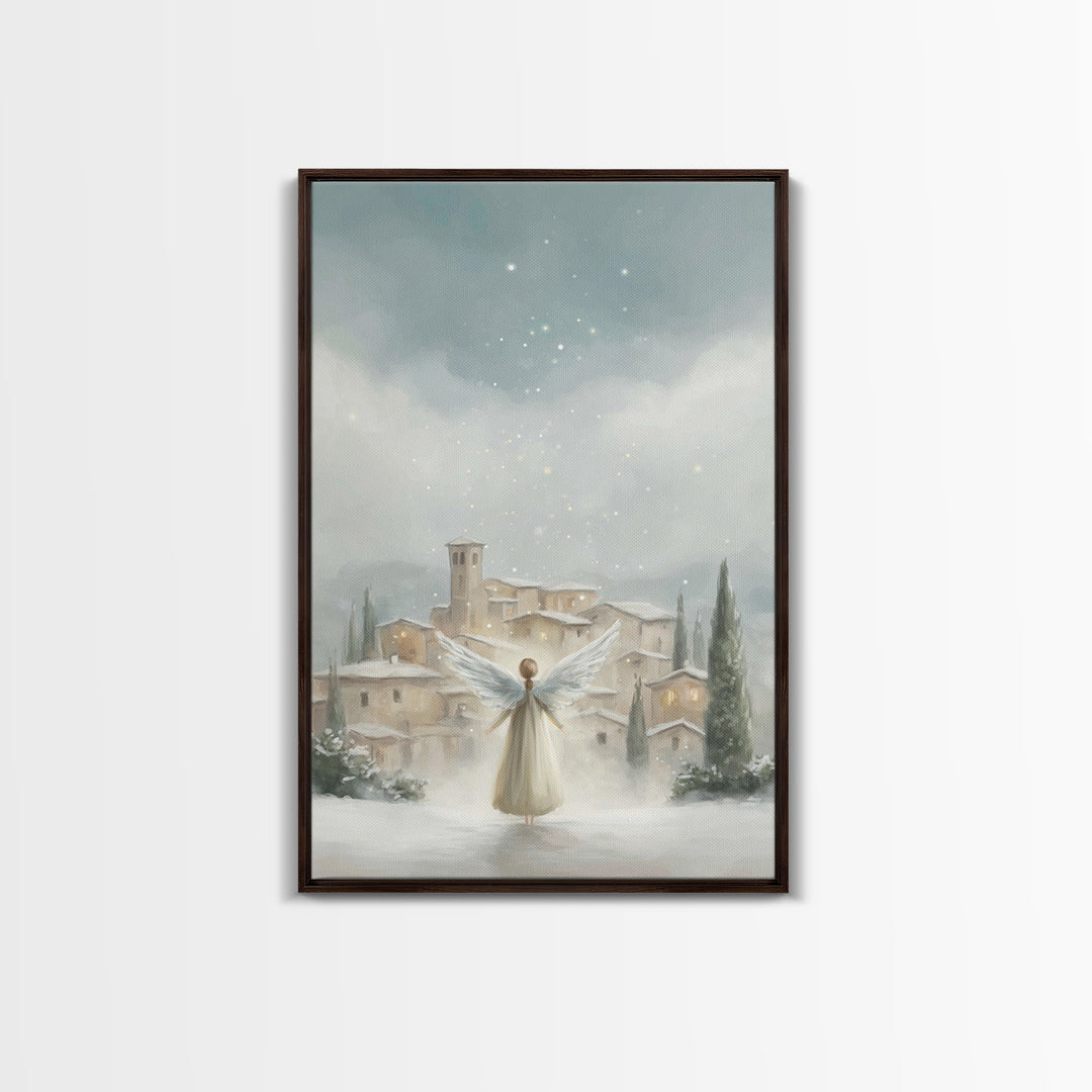 Angel Of Peace – Framed Canvas Print – Christian Christmas Art – Christian Wall Art – Christmas Wall Art – Christian Art Canvas – Modern Ch
