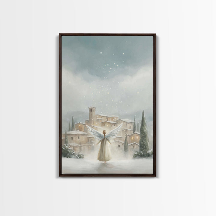 Angel Of Peace – Framed Canvas Print – Christian Christmas Art – Christian Wall Art – Christmas Wall Art – Christian Art Canvas – Modern Ch