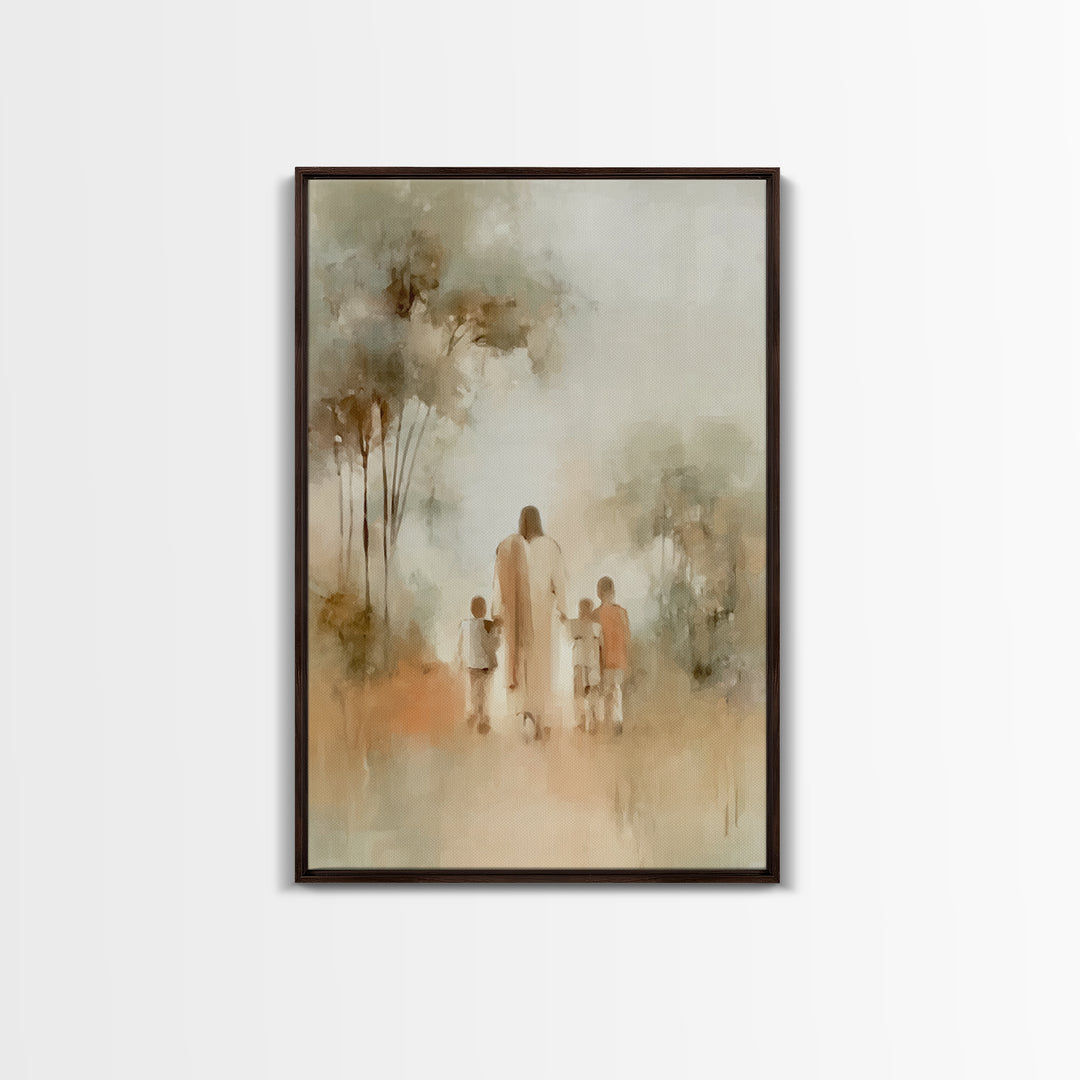 Soft Dawn Blessing | Framed Canvas Print | Christian Wall Art | Jesus Painting | Christian Art Print | Christian Decor | Christmas Art