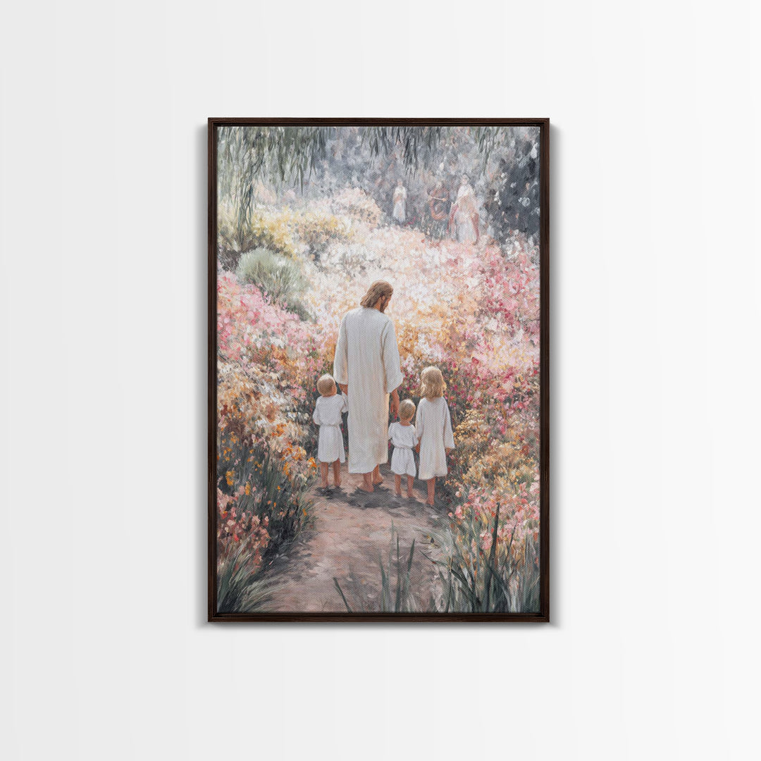 Garden of Stillness | Framed Canvas Print | Christian Art Canvas | Christian Wall Art | Jesus Painting | Christian Decor | Christmas Art