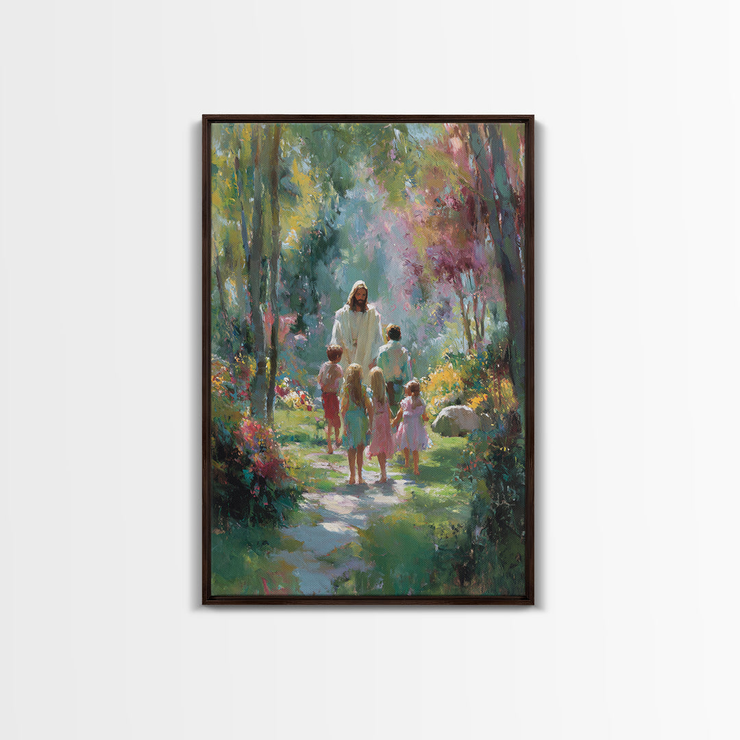 Sacred Path Light, Framed Canvas Print, Christian Wall Art, Christian Art Canvas, Jesus Painting, Christian Decor, Christmas Art
