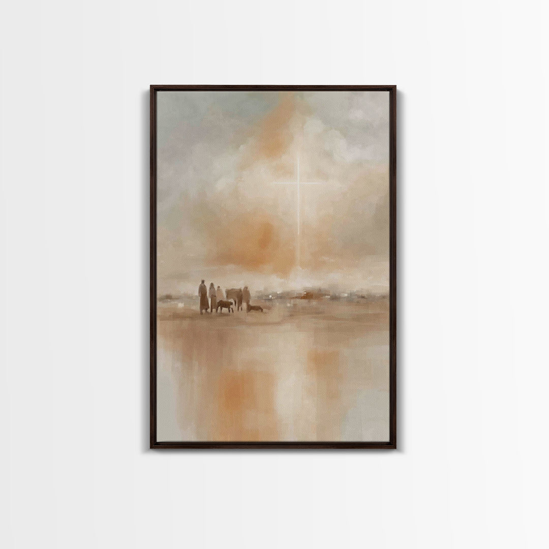 Calm Horizon Grace – Framed Canvas Print – Christian Art Canvas – Christian Wall Art – Jesus Painting – Christian Decor – Christmas Art