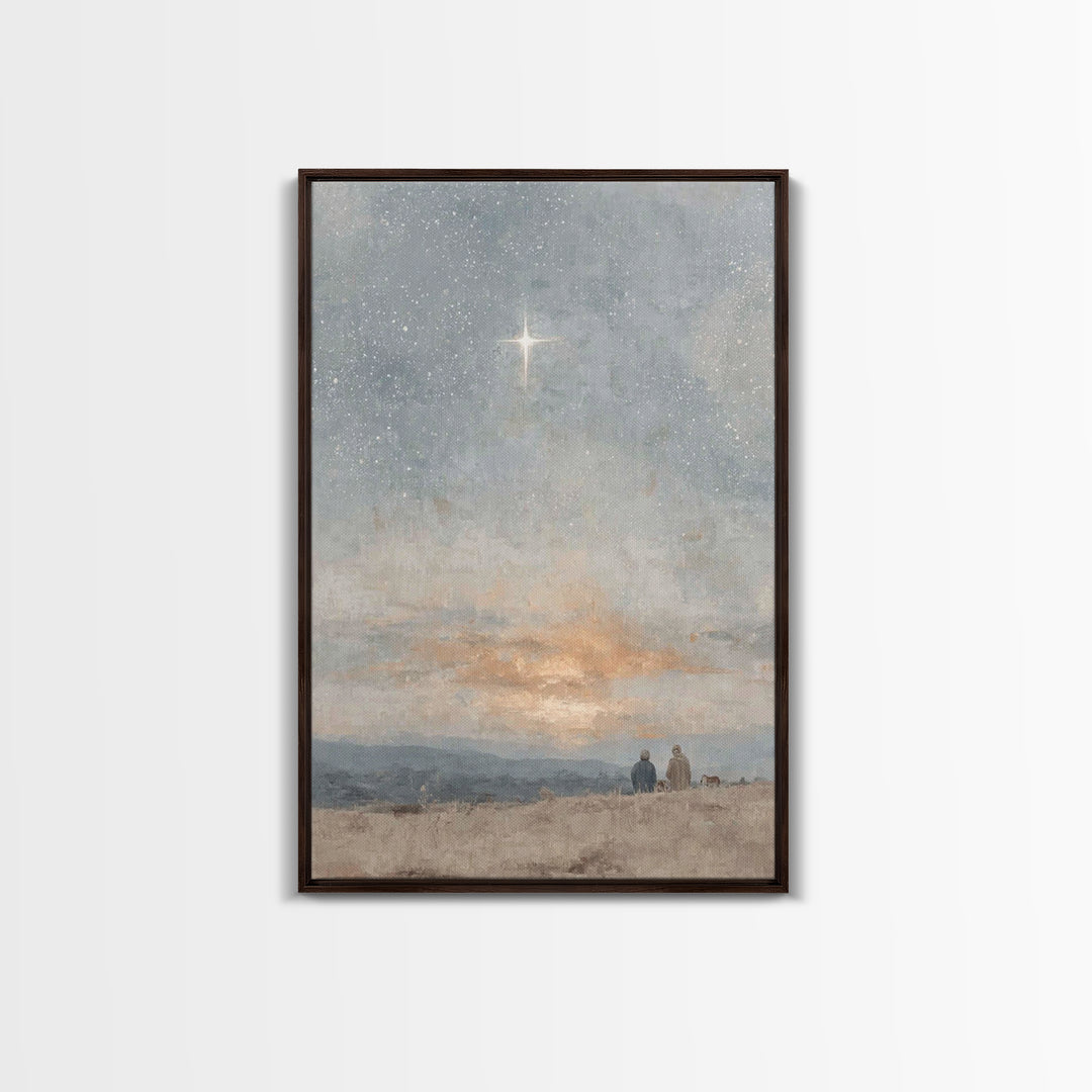 Dawn Star Promise – Framed Canvas Print – Christian Art Canvas – Christmas Art – Christian Wall Art – Christian Christmas Art – Jesus Paint