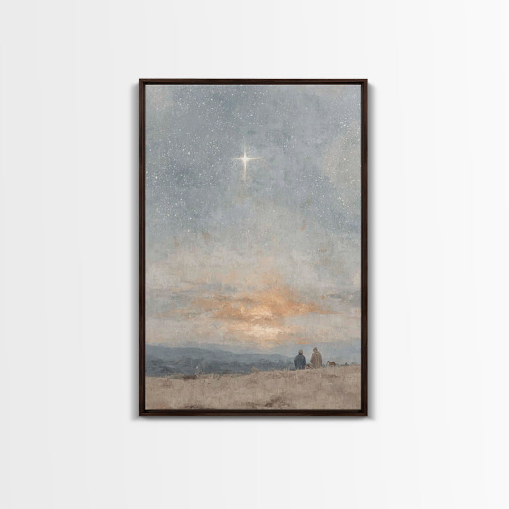 Dawn Star Promise – Framed Canvas Print – Christian Art Canvas – Christmas Art – Christian Wall Art – Christian Christmas Art – Jesus Paint