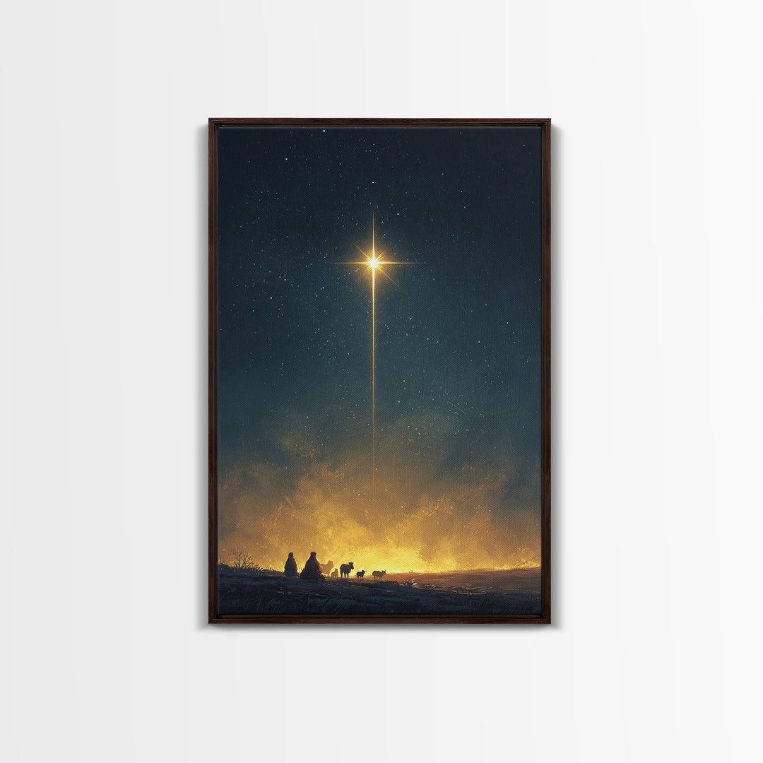 Silent Horizon Star | Framed Canvas Print | Christmas Art | Christian Wall Art | Christian Art Canvas | Jesus Painting | Christian Christma