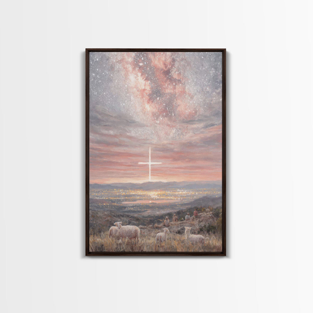 Guiding Light Wonder – Framed Canvas Print – Christian Wall Art – Christmas Art – Christian Art Canvas – Jesus Painting – Christian Christm