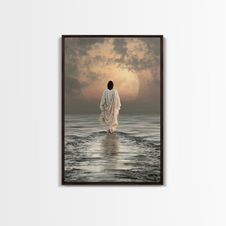 Waves Of Salvation – Framed Canvas Print – Christian Art Canvas – Jesus Painting – Christian Wall Art – Modern Christian Art – Christian Gi
