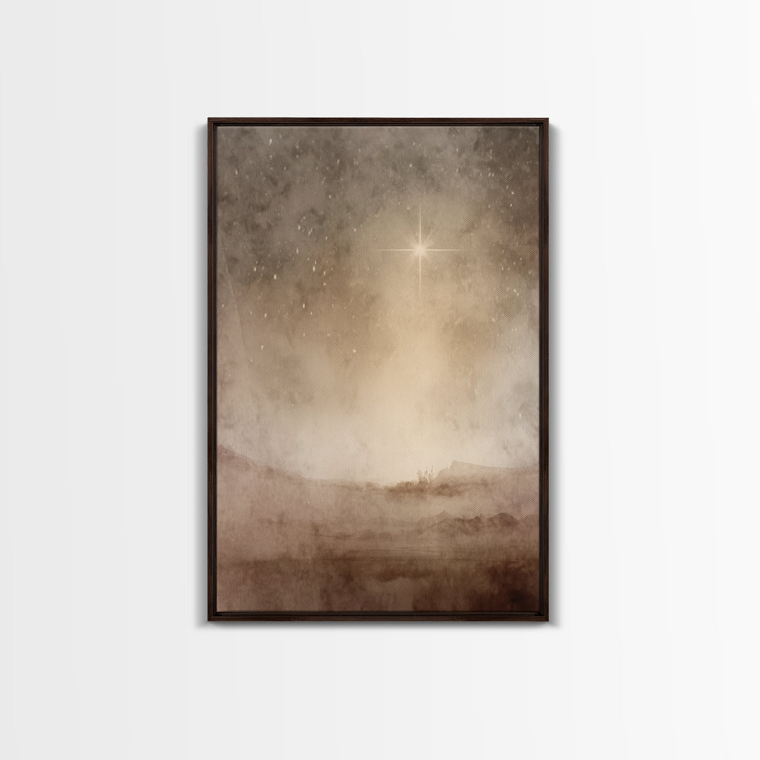 Star Of Salvation, Framed Canvas Print, Christmas Art Prints, Christian Christmas Art, Christian Wall Art, Christian Art Canvas, Framed Chr