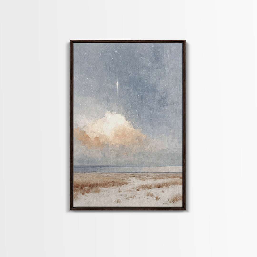 Guiding Star Fields – Framed Canvas Print – Christian Wall Art – Christmas Art Prints – Christian Art Canvas – Christian Christmas Art – Ch