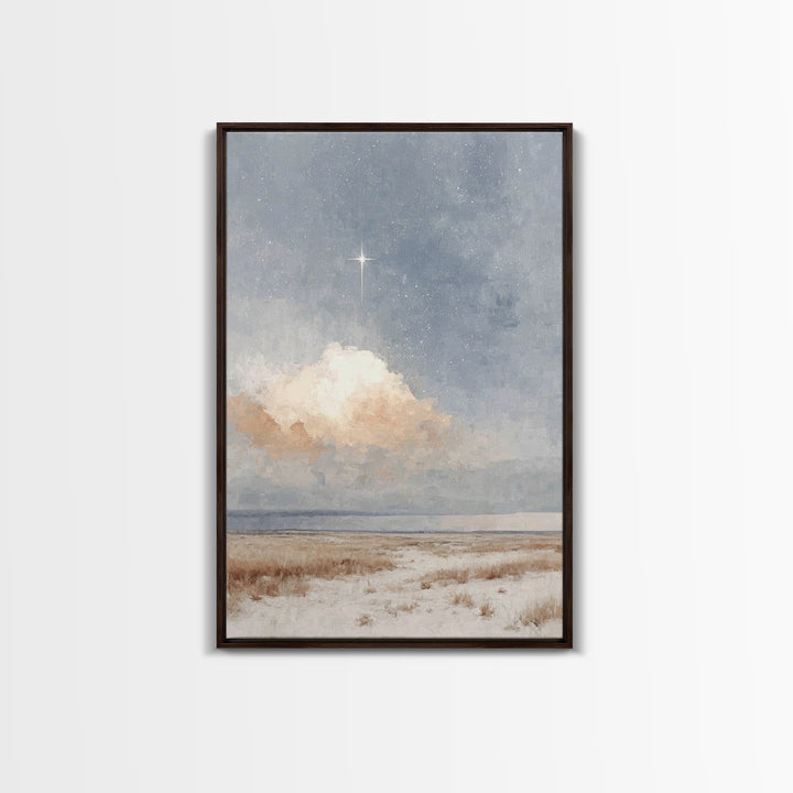 Guiding Star Fields – Framed Canvas Print – Christian Wall Art – Christmas Art Prints – Christian Art Canvas – Christian Christmas Art – Ch