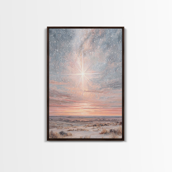 Dawn Star Promise – Framed Canvas Print – Christmas Art Prints – Christian Wall Art – Christian Christmas Art – Christian Art Canvas – Mode