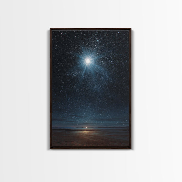 Holy Radiant Star – Framed Canvas Print – Christian Art Canvas – Christmas Wall Art – Christian Christmas Art – Modern Christian Art – Chri
