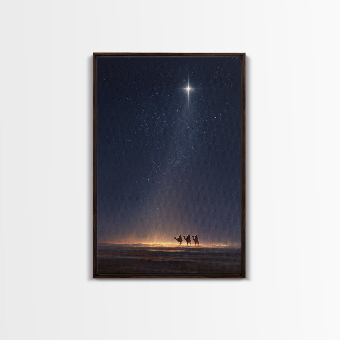 Journey By The Star – Framed Canvas Print – Christmas Art Prints – Christian Christmas Art – Christian Wall Art – Christian Art Canvas – Ch