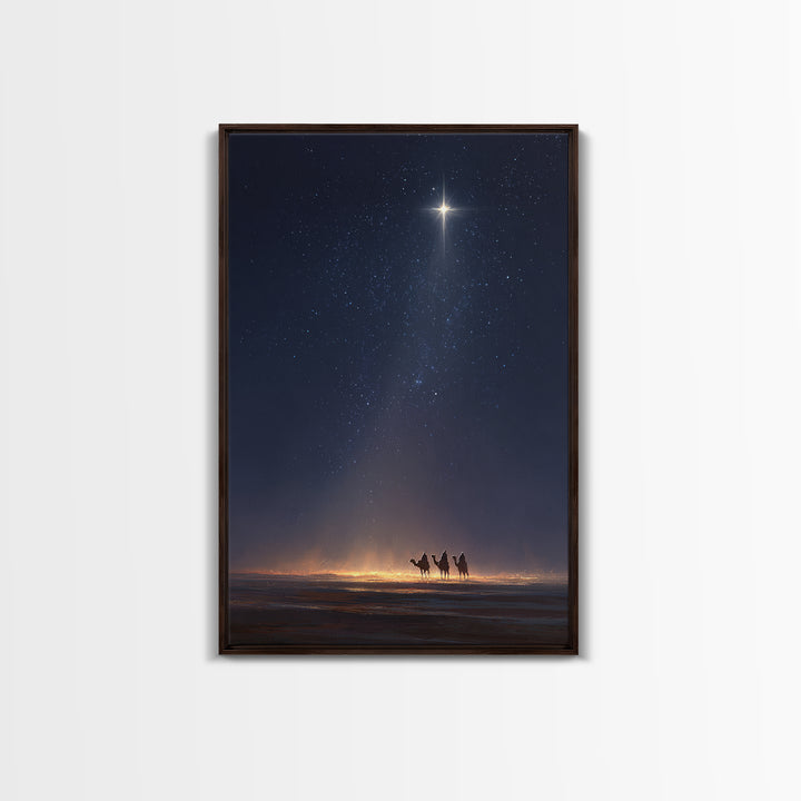 Journey By The Star – Framed Canvas Print – Christmas Art Prints – Christian Christmas Art – Christian Wall Art – Christian Art Canvas – Ch