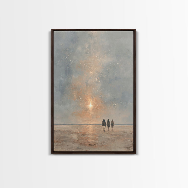 The Guiding Star – Framed Canvas Print – Christian Wall Art – Christmas Art – Christian Christmas Art – Christian Art Canvas – Jesus Painti