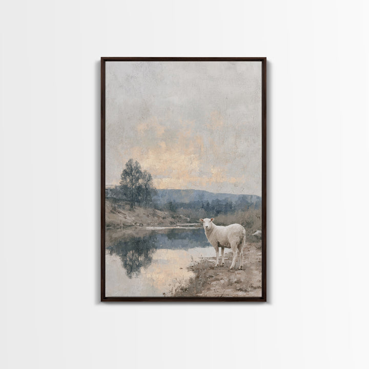 Shepherd’s Dawn – Framed Canvas Print – Christian Wall Art – Christian Art Canvas – Jesus Painting – Christian Christmas Art